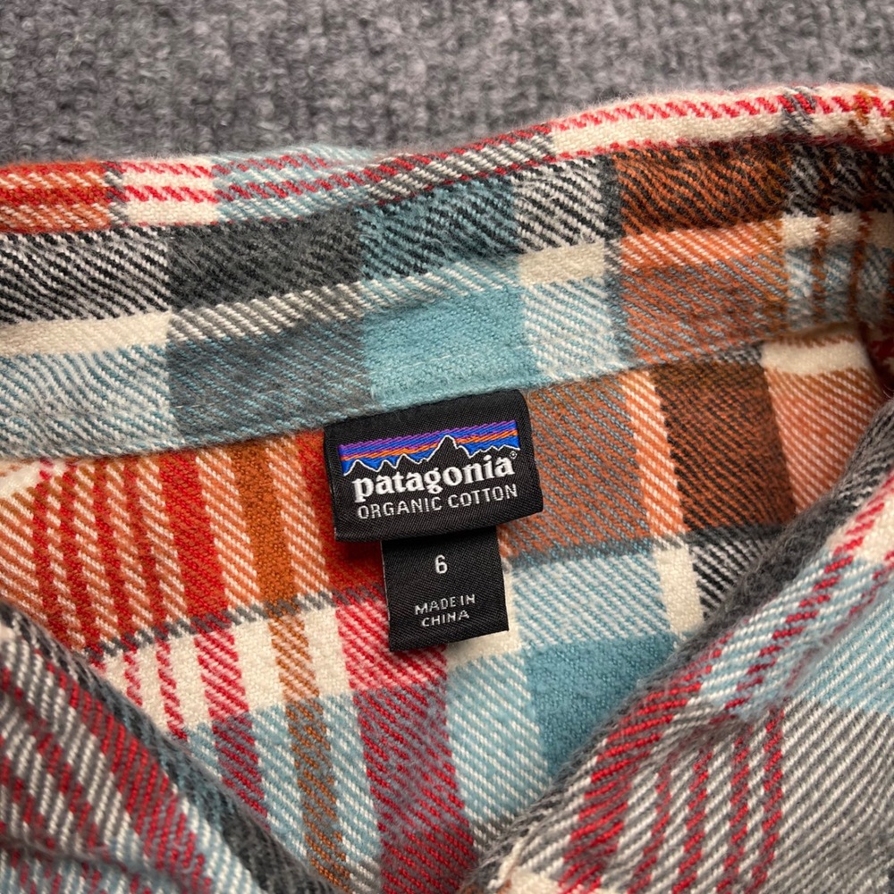 Patagonia Fjord Flannel Organic Cotton Plaid Button Up Shirt Womens 6 53915 - Picture 3 of 7